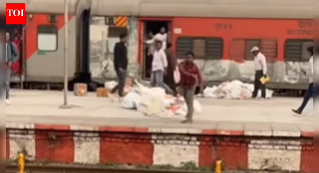 India Post parcel thrown: Video of parcel thrown on railway track in UP sparks outrage; Supervisors were put to work. delhi news