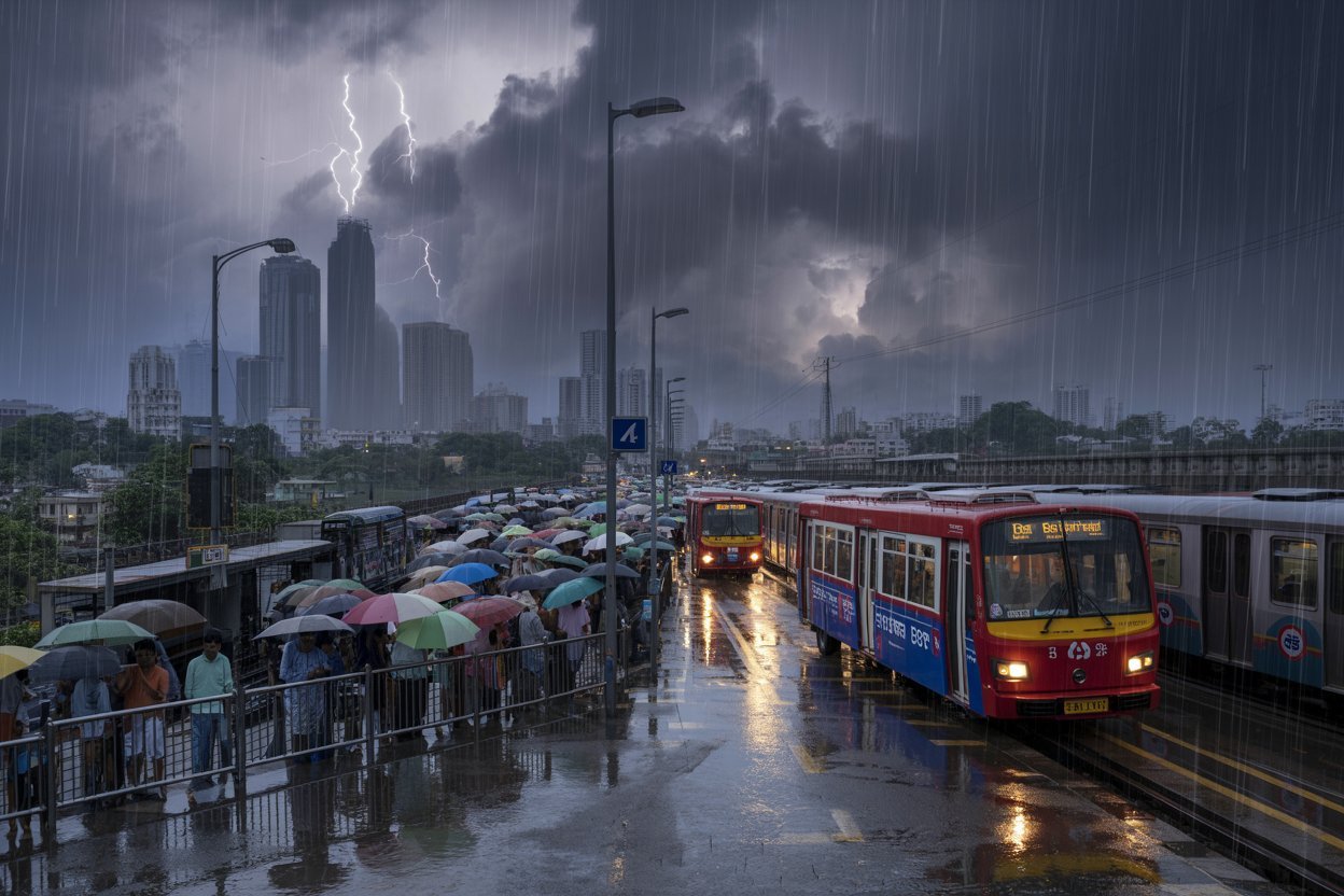 India issues urgent yellow weather alert for mumbai – travel disruptions expected due to heavy rain, thunderstorms and gusty winds in navi mumbai and panvel