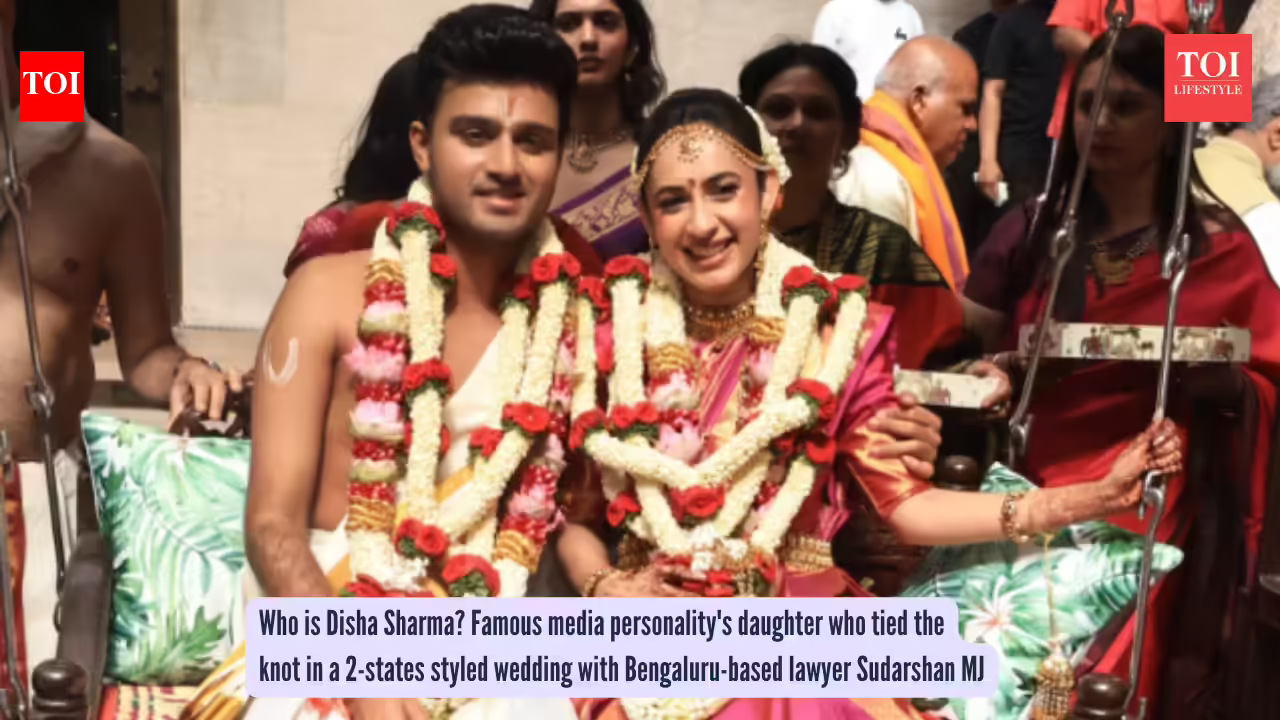Who is Disha Sharma? Famous media personality's daughter married Bengaluru-based lawyer Sudarshan MJ in a 2-States style wedding.
